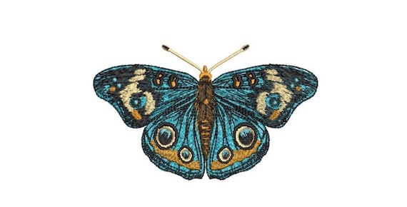 Blue Butterfly Machine Embroidery File design - 4x4 inch hoop - Butterfly design - 10x10cm hoop