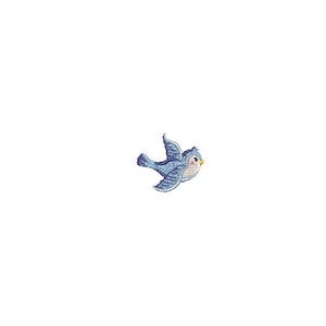 Mini Vinty Bluebird Machine Embroidery File design - 4 x 4 inch hoop  - instant download - 3cm