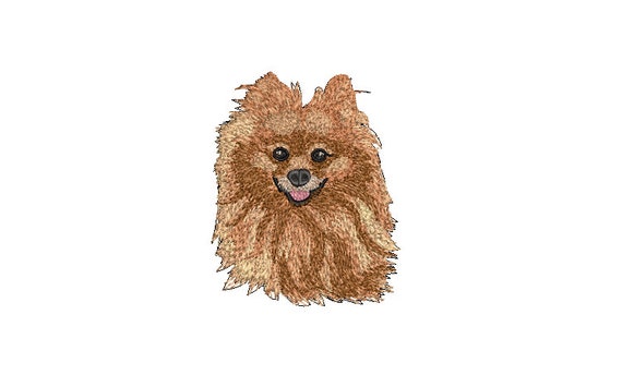 Pomeranian Portrait Machine Embroidery File design - 4x4 inch hoop - Dog Embroidery Design - Instant download