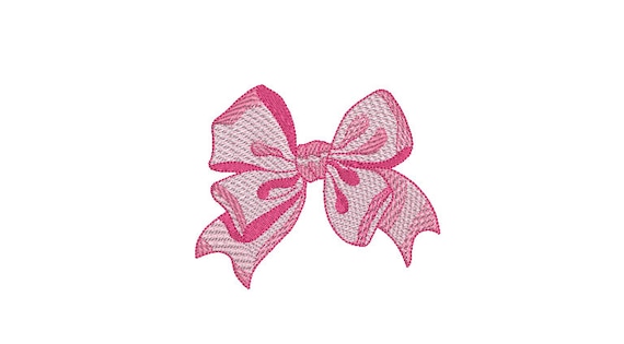 Satin Ribbon Bow Embroidery Design - Machine Embroidery Instant Download File - Coquette Bow - 4x4 inches