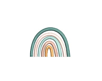 Boho Rainbow Mini Embroidery File design -  3x3 hoop - Satin stitch Rainbow - Rainbow Embroidery File