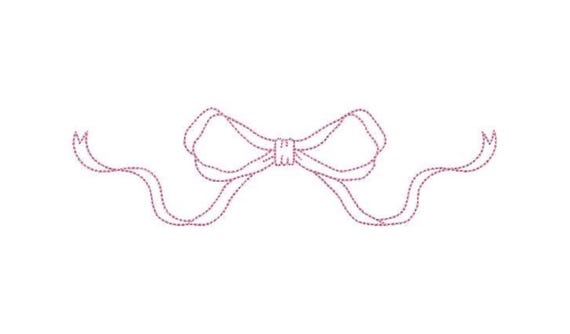 Ribbon Bow Outline Machine Embroidery File design - 5x7 inch hoop - Vintage Bow Embroidery Design