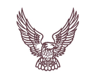 Eagle Outline  - Machine Embroidery File design - 4x4 inch hoop - Simple Eagle Embroidery Design.