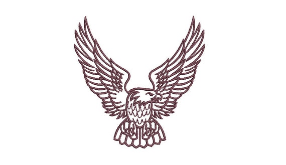 Eagle Outline  - Machine Embroidery File design - 4x4 inch hoop - Simple Eagle Embroidery Design.