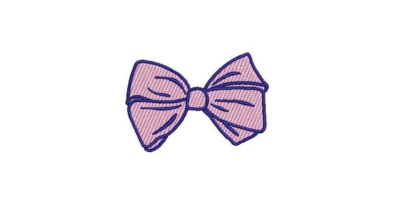 Preppy Bow Machine Embroidery File design - 4 x 4 inch hoop - Monogram Design - Bow embroidery Design