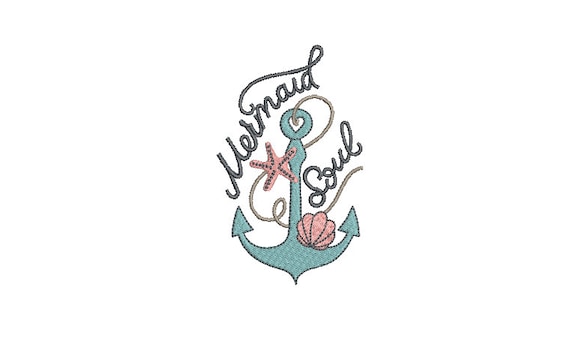 Mermaid Soul Machine Embroidery Design - Machine Embroidery File design - 4 x 4 inch hoop - Instant download