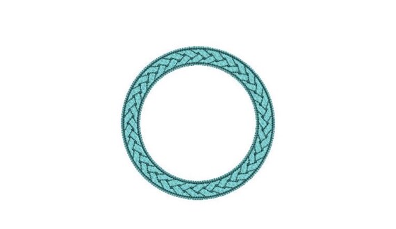 Braided Circle Monogram Frame -  Machine Embroidery File design -  4x4 hoop - Round Border Frame