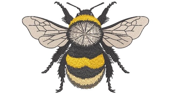 Bumblebee embroidery - Machine Embroidery File design - 8 x 8 inch hoop - Bee Embroidery Design