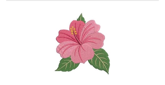 Hibiscus Machine Embroidery File - 4x4 inch hoop - Flower Embroidery File Download