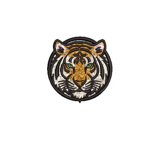 Chenille Tiger Face used with 3D Puffy Foam - Machine Embroidery File design 3x3 inch hoop - 3 inch size design