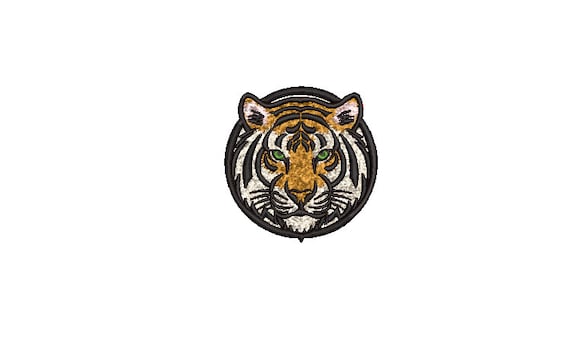 Chenille Tiger Face used with 3D Puffy Foam - Machine Embroidery File design 3x3 inch hoop - 3 inch size design