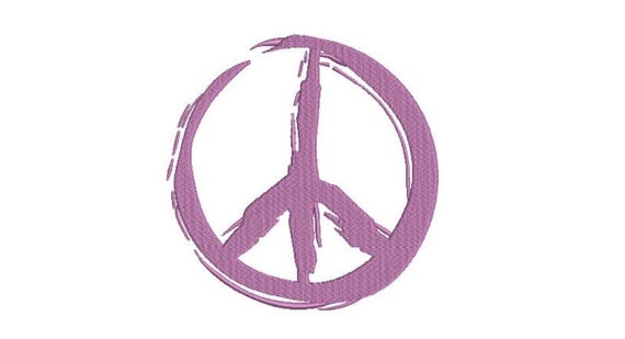 Graffiti Painted Peace Sign - Machine Embroidery File design - 5x7 inch hoop -  instant download