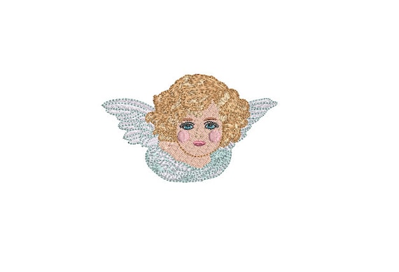 Cherub Embroidery Design - Machine Embroidery File design - 4x4 inch hoop - instant download - Angel Embroidery