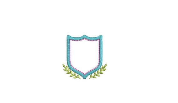 Vine Crest Machine Embroidery File design 3x3 inch hoop - 2 inch Monogram Frame