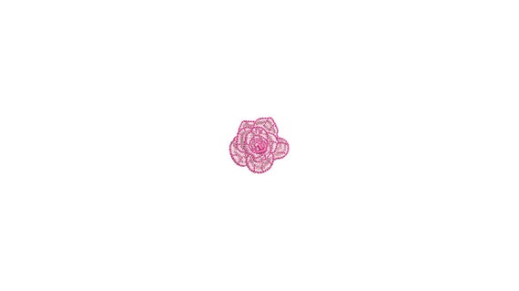 Mini Pink Rose Embroidery File design - 4 x 4 inch hoop  - instant download - 3cm