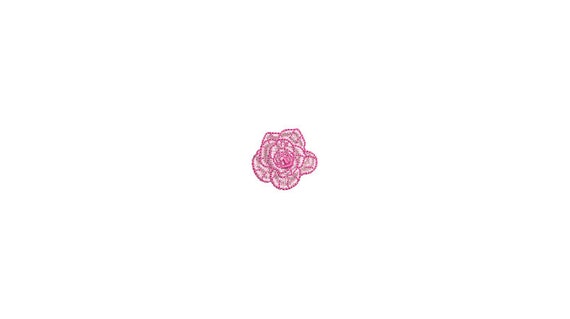 Mini Pink Rose Embroidery File design - 4 x 4 inch hoop  - instant download - 3cm
