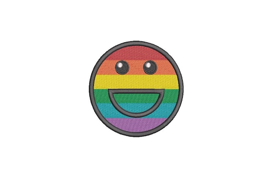 Rainbow  Happy Machine Embroidery File design 4 x 4 inch hoop