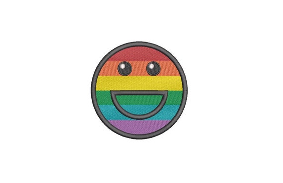 Rainbow  Happy Machine Embroidery File design 4 x 4 inch hoop