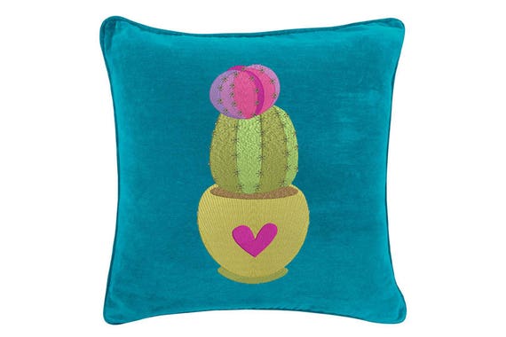 Cactus with heart Machine Embroidery File design 6x10 inch hoop - Makes a great Patch