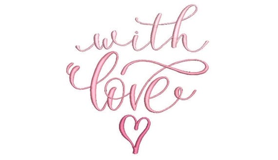 with love and heart design - Machine Embroidery File design - 5x7 hoop - Instant download