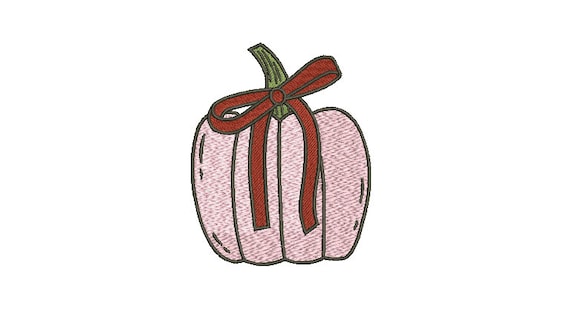 Coquette Embroidery - Pumpkin With Bow Machine Embroidery design - 4 x4 inch hoop - instant download