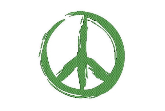 Graffiti Painted Peace Sign - Machine Embroidery File design - 8x8 inch hoop -  instant download