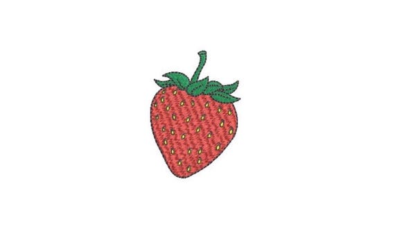Red Strawberry  Machine Embroidery File design 4x4 inch hoop - 3 inch Strawberry Embroidery Design
