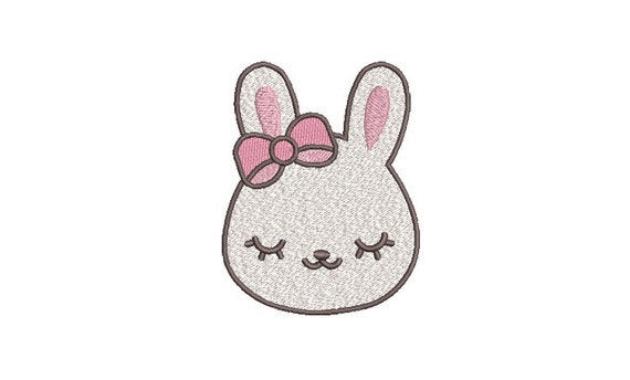 Sweet Bunny Bow - Machine Embroidery File design 4 x 4 inch hoop - Easter Bunny Embroidery Design