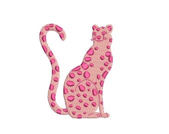Diseño de archivo para bordado a máquina de leopardo rosa - aro de 4 x 4 pulgadas - Leopardo - descarga instantánea