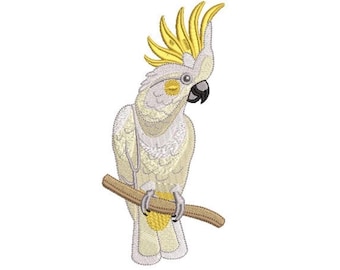 Australian Cockatoo Bird - Machine Embroidery File design 5x7 hoop - instant download - Yellow Cockatoo