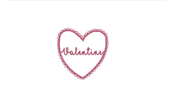 Valentine Heart - Machine Embroidery File design 3 x 3 inch hoop - instant download