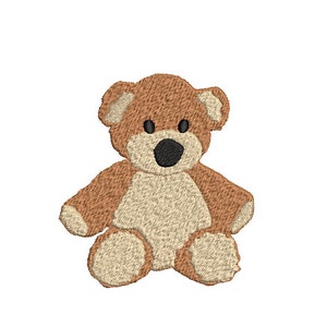 Teddybeer borduurwerk - Machine Borduursel Bestand ontwerp - 4x4 inch hoepel - Instant download