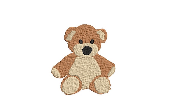 Teddy Bear embroidery - Machine Embroidery File design - 4x4 inch hoop - Instant download