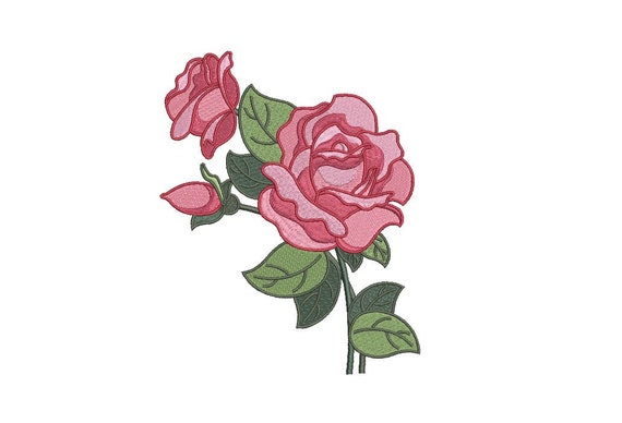 Pretty Roses Machine Embroidery File design - 5 x 7 inch hoop - Instant download