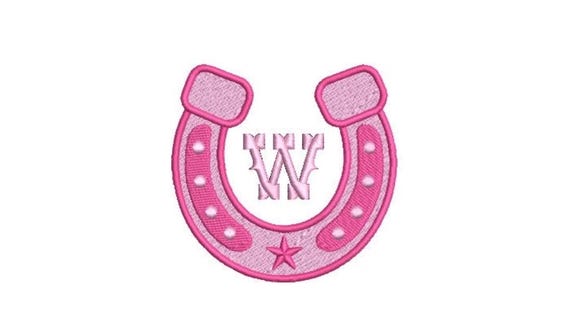 Horse shoe  - Western Machine Embroidery File design - 4x4 inch hoop - Cowgirl Design - Horseshoe Embroidery