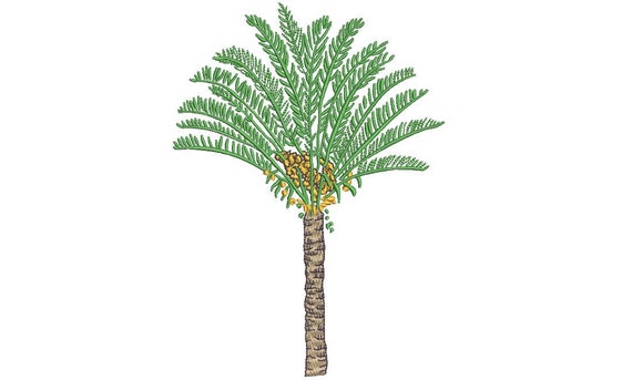 Cycas Palm Tree Machine Embroidery File design - 5 x 7 inch hoop - Palm Silhouette -  Brother Embroidery