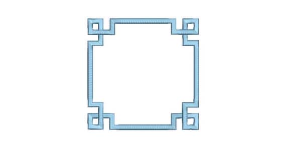 Greek Key Square Monogram Frame -  Machine Embroidery File design -  5x7 hoop - Square Border Frame