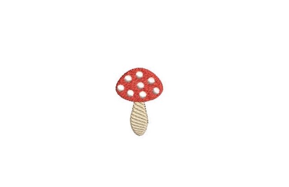 Mushroom Motif Mini Machine Embroidery File design  - 4 x 4 inch hoop - Mini Woodland Mushroom Embroidery Design