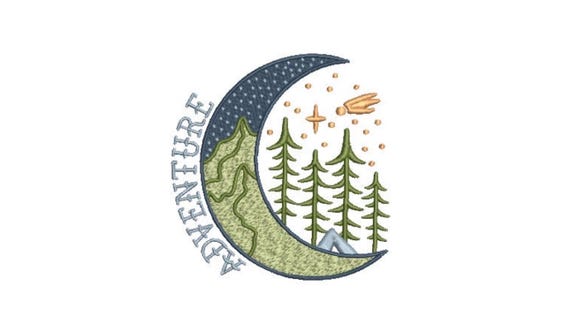 Adventure Machine Embroidery Design - Hiking Embroidery Design -  Machine Embroidery File design 4 x4 inch hoop