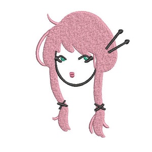 Harajuku Girl - Machine Embroidery File design - 4x4 inch hoop - Instant download - Kawaii Design