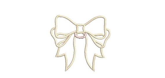 Applique Bow B Machine Embroidery File design - 4x4 hoop embroidery design - Fabric Applique