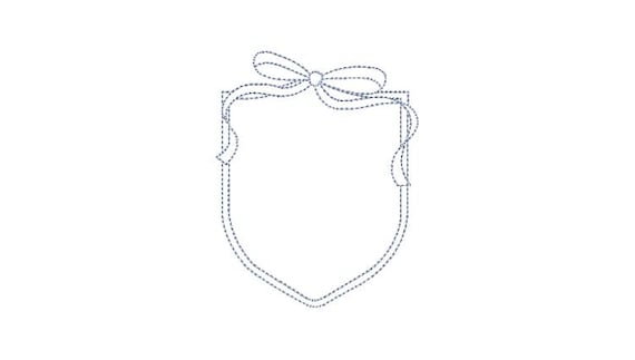 Bow Monogram Frame - Machine Embroidery File design - 4x4 inch hoop - Bow Emblem One