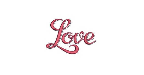 Love Embroidery - Satin Stitch-  Machine Embroidery File design - 4x4 inch - valentines embroidery design