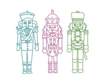 Nutcracker Soldiers Christmas Xmas - Machine Embroidery File design - 5x7 inch hoop - instant download