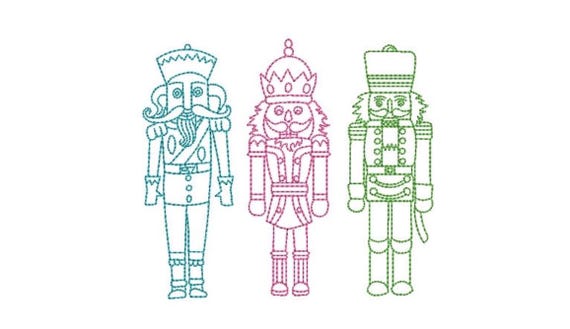 Nutcracker Soldiers Christmas Xmas - Machine Embroidery File design - 5x7 inch hoop - instant download