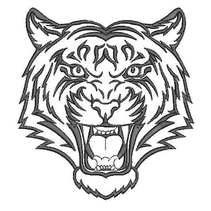 Tiger Embroidery Design - Tiger Head Machine Embroidery File design 6x10 inch hoop - Tiger Face - instant download
