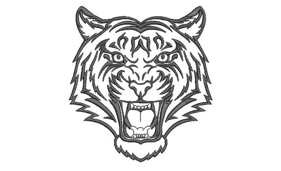 Tiger Embroidery Design - Tiger Head Machine Embroidery File design 6x10 inch hoop - Tiger Face - instant download