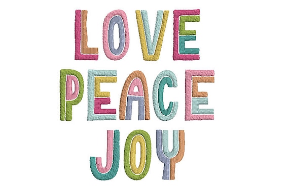 Love Peace Joy Machine Embroidery File design - 5x7 inch hoop - Instant download