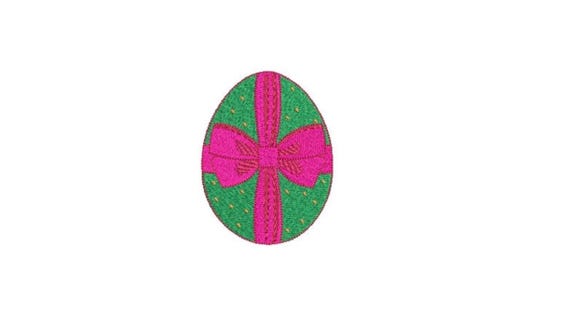 Easter Egg With Bow Machine Embroidery File design - 4 x 4 inch hoop - instant download