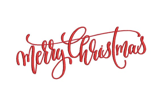 Merry Christmas Embroidery - Machine Embroidery File design  - 5x7 inch hoop - Xmas Embroidery